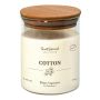 Bougie décorative parfumée FERDINANDINE en pot, mélange de cire de soja, Cotton, ivoire, 10cm, Ø8cm, 40h - Fabriquée en Allemagne