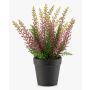 Bruyère synthétique ELSAWO dans un pot décoratif crossdoor, lilas, 30cm