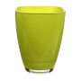 Vase carré en verre YULE, vert pomme, 13,5x13,5x17cm