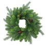 Couronne décorative de sapin en plastique WYOMING avec pommes de pin, Ø45cm