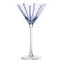 Verre à martini OCTAVIUS à rayures, bleu-transparent, 21 cm, Ø 12 cm