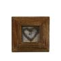 Cadre photo en bois de manguier SIGGE rainuré, marron, 19x19x2cm