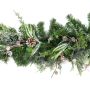 Guirlande de sapin artificielle STOCKTON, verte, enneigée, LED, 180cm, Ø35cm