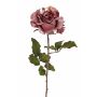 Rose artificielle en velours SINDALA, violet foncé, 60 cm, Ø 12 cm