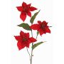 Branche de poinsettia artificielle en velours TONZI, rouge, 80cm, Ø15cm