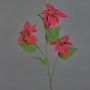 Branche de poinsettia artificielle en velours TONZI, rouge, 80cm, Ø15cm
