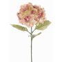 Fleur artificielle hortensia URANIA, aspect séché, vieux rose-crème, 75cm, Ø20cm