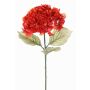 Fleur artificielle hortensia URANIA, aspect séché, orange-rouge, 75cm, Ø20cm