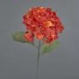 Fleur artificielle hortensia URANIA, aspect séché, orange-rouge, 75cm, Ø20cm