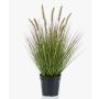 Gazon synthétique décoratif à poils plumeux YWAIN avec panicules, beige-vert, 60cm