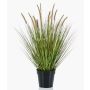 Gazon synthétique décoratif à poils en forme de plumes YWAIN avec panicules, beige-vert, 70cm