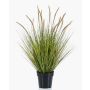 Gazon synthétique décoratif à poils plumeux YWAIN avec panicules, beige-vert, 85cm