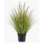 Gazon synthétique décoratif à poils plumeux YWAIN avec panicules, beige-vert, 100cm