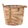 Cache-pot en bois DABIH avec poignées en corde, marron, 24 cm, Ø 29 cm