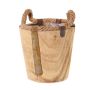 Cache-pot en bois DABIH avec poignées en corde, marron, 19 cm, Ø 20 cm