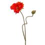 Fleur artificielle : pavot HASNA, rouge-orange, 75 cm, Ø 11 cm
