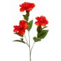Branche d'hibiscus synthétique AMADOU avec fleurs, rouge, 80cm