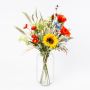 Bouquet décoratif champêtre PALILA, rouge-bleu-jaune, 80cm, Ø40cm