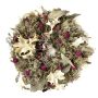 Couronne de fleurs séchées MACARENA sur couronne de paille, amarante en boule, fuchsia-crème-naturel, Ø30cm