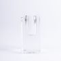 Bougeoir en verre angulaire SOLUNA pour bougies chandelles, transparent, 4x4x9,8cm