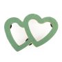 ®mosy Ökodur, composition florale Voiture à deux cœurs décoration de mariage SKENADA, avec ventouse, socle en bois naturel, vert, 43x58x5cm