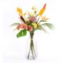 Bouquet paradisiaque décoratif OHANA, orchidée, héliconia, multicolore, 85cm, Ø50cm