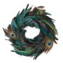 Couronne de plumes de paon NORDIAN, naturel, Ø60cm