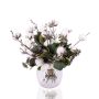 Bouquet de fleurs décoratif BELLANA en coton, blanc-bleu-vert, 35cm, Ø35cm