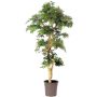 Arbre artificiel Érable du Japon DANIIL, tronc en bois véritable, vert-rouge, 185cm - Made in Italy