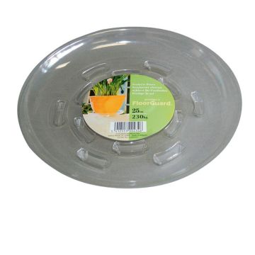 Sous-pot rond en plastique DUNIK, gris, 4cm, Ø40cm
