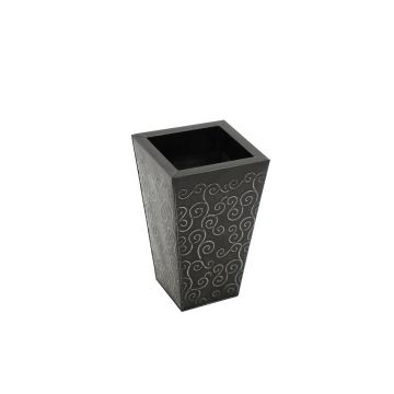 Cache-pot en zinc PILAR, noir, 19x19x31cm