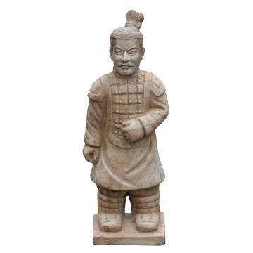Statue de jardin « Guerrier samouraï » LILORA en terre cuite, faite à la main, patinée, beige, 21 x 17 x 54 cm Statue de jardin « Guerrier samouraï » LILORA en terre cuite, faite à la main, patinée, beige, 21 x 17 x 54 cm