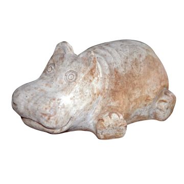 Figurine d'animal « Hippopotame » AURISA en terre cuite, couchée, faite à la main, patinée, beige, 19 x 13 x 9 cm Figurine d'animal « Hippopotame » AURISA en terre cuite, couchée, faite à la main, patinée, beige, 19 x 13 x 9 cm