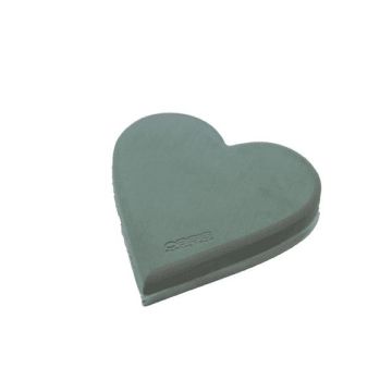OASIS® Mousse à piquer humide en forme de cœur, décoration de mariage, fond en mousse rigide ECObase, vert, 20x19x4,5cm