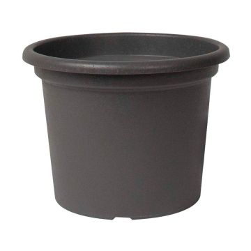 Pot à plantes rond VENERA en plastique recyclé, avec des trous, anthracite, 15cm, Ø20cm