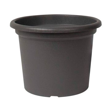 Pot à plantes rond VENERA en plastique recyclé, avec des trous, anthracite, 23cm, Ø30cm
