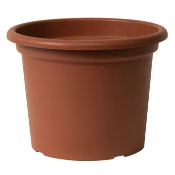 Pot à plantes rond VENERA en plastique recyclé, avec des trous, terracotta, 15cm, Ø20cm
