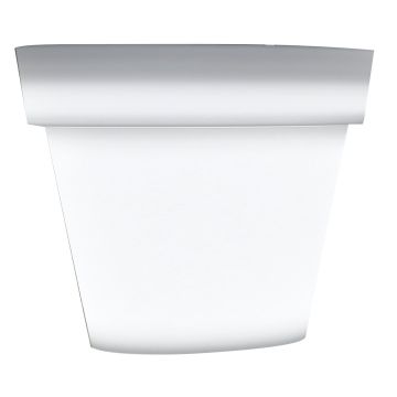 Pot de fleurs NALVEN en plastique, avec LED, blanc, 89 cm, Ø 100 cm