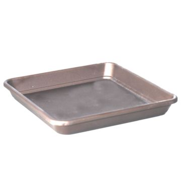 Soucoupe carrée pour pot de fleurs TOULA en plastique, taupe, 26x26x4cm