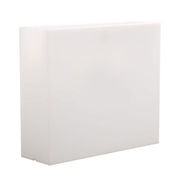Pot de fleurs ERVOK en plastique, avec LED, blanc, 80 x 25 x 70 cm