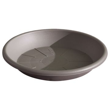Soucoupe ronde pour pot de fleurs DONIKA en plastique, avec des trous, taupe, 4cm, Ø26cm