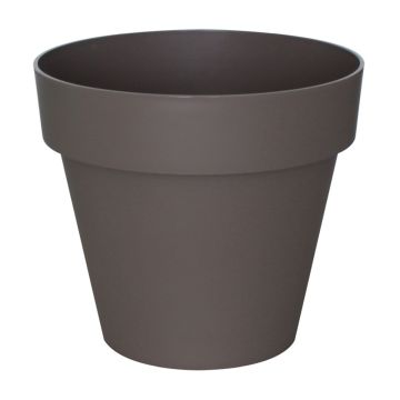 Pot à plantes rond VINAYA en plastique, avec des trous, taupe, 31cm, Ø35cm