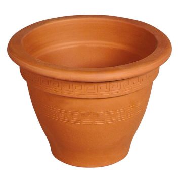 Cache-pot en terre cuite MIRVAL avec motif antique, 24cm, Ø31cm