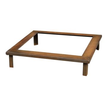 Socle pour plantes en acier Corten NALUKO avec pieds, brun rouille, 40x40x8cm Socle pour plantes en acier Corten NALUKO avec pieds, brun rouille, 40x40x8cm