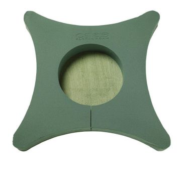 OASIS® Mousse à piquer humide Coussin pour une urne , fleurs de deuil, support en bois Bioline, vert, 45x45x5,5cm