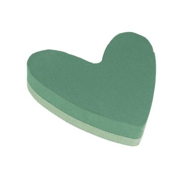 OASIS® Mousse à piquer humide en forme de cœur, décoration de mariage, fond en mousse rigide Foam Frames, vert, 25x24x6cm