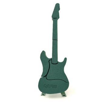 OASIS® Mousse à piquer humide Guitare électrique , support en bois Bioline, socle en bois, vert, 80x25x6cm