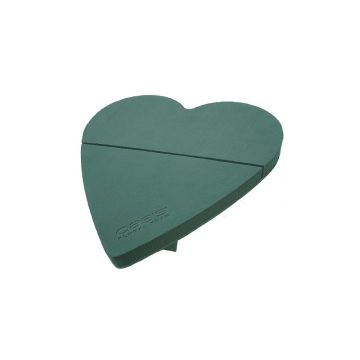 OASIS® Mousse à piquer humide Cœur, décoration de mariage, support Bioline, socle en bois, vert, 52x52x5cm