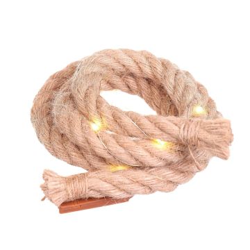 Corde en herbe ARNAR avec guirlande lumineuse blanc chaud, beige, Ø1,5cm