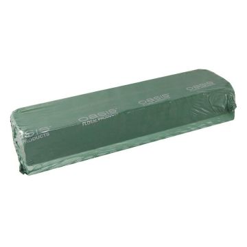 OASIS® Mousse à piquer humide Raquette , base en plastique, recouverte d'un film microperforé, vert, 44x11,5x8cm